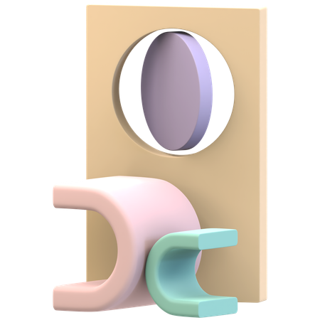Podium mit Doppelbuchstabe U  3D Icon