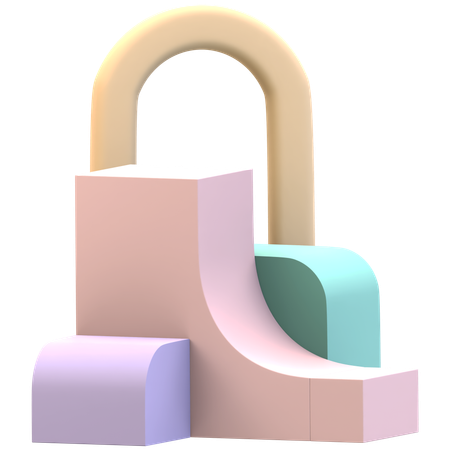 Podium mit gebogener Form 3D Icon