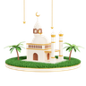 3d podium mosque illustration