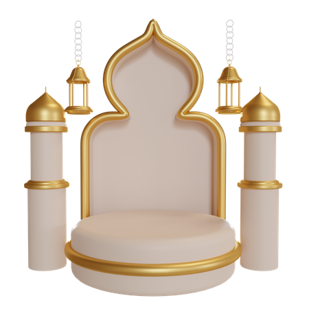 Podium Of Ramadan  3D Illustration