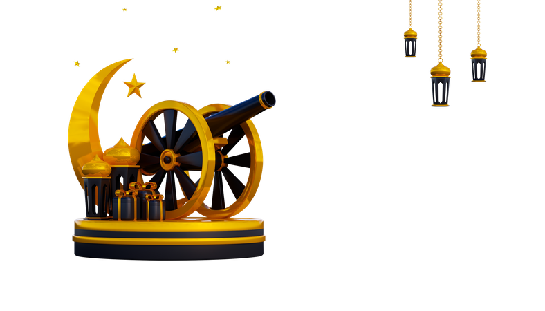 Podium of Ramadan  3D Illustration