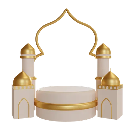 Podium Of Ramadan  3D Illustration