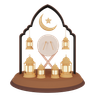 ramadan lantern and drum emoji 3d