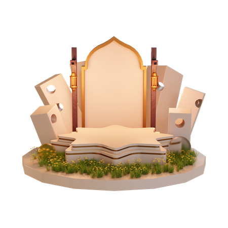 Podium pour le ramadan  3D Illustration