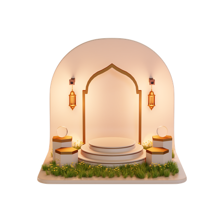 Podium pour le ramadan  3D Illustration