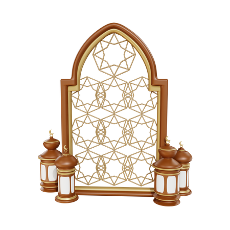 Podium pour le ramadan  3D Illustration