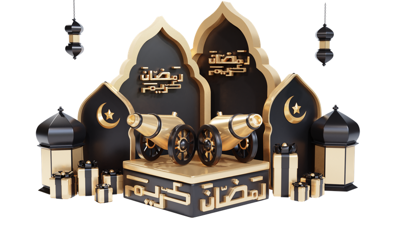 Podium pour le ramadan  3D Illustration