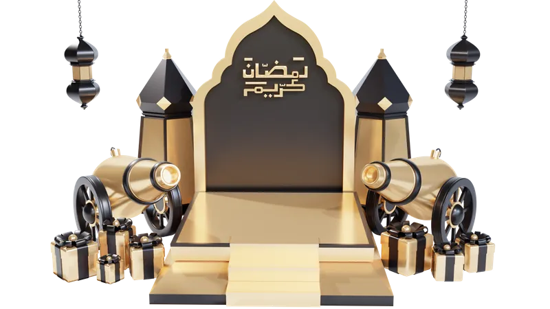 Podium pour le ramadan  3D Illustration