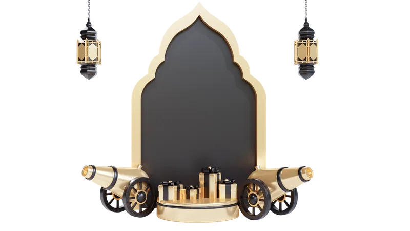 Podium pour le ramadan  3D Illustration