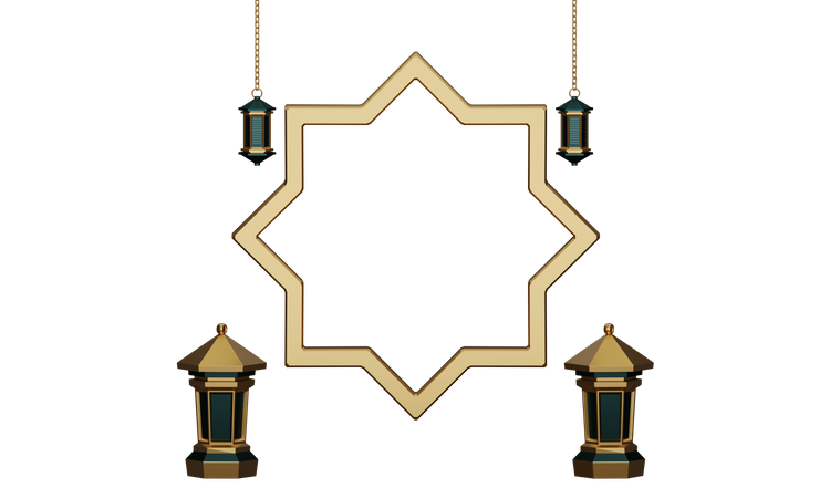 Podium pour le ramadan  3D Illustration