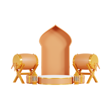 Podium pour le ramadan  3D Illustration