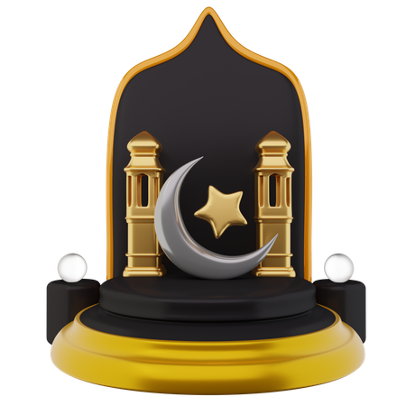 Podium pour le ramadan  3D Illustration