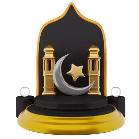 Podium pour le ramadan  3D Illustration