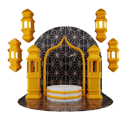 Podium pour le ramadan  3D Illustration