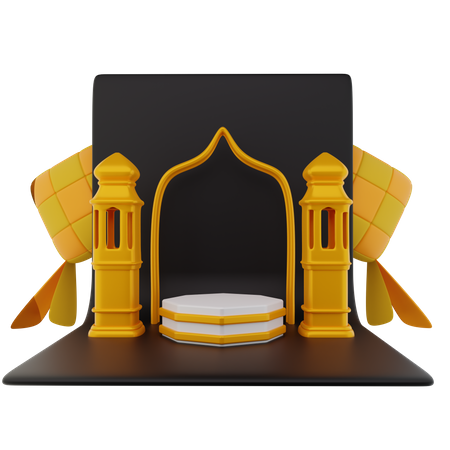 Podium pour le ramadan  3D Illustration