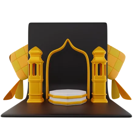 Podium pour le ramadan  3D Illustration