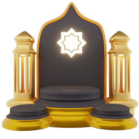 Podium pour le ramadan  3D Illustration