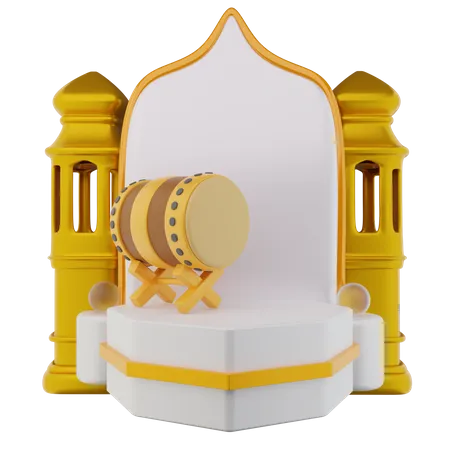 Podium pour le ramadan  3D Illustration