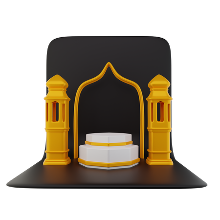 Podium pour le ramadan  3D Illustration