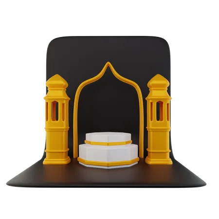 Podium pour le ramadan  3D Illustration