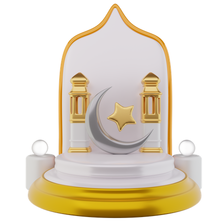 Podium pour le ramadan  3D Illustration