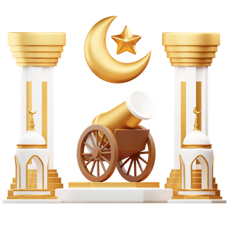 Podium pour le ramadan  3D Illustration