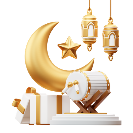 Podium pour le ramadan  3D Illustration