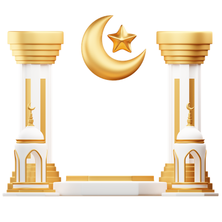 Podium pour le ramadan  3D Illustration