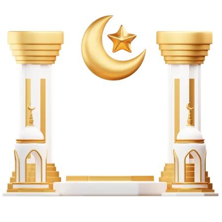 Podium pour le ramadan  3D Illustration