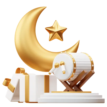 Podium pour le ramadan  3D Illustration