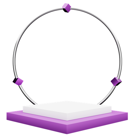 Podium purple square 3D Illustration