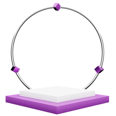 Podium purple square  3D Illustration