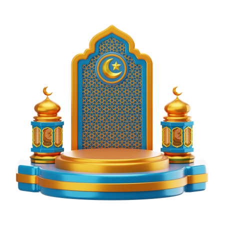 Podium du Ramadan  3D Illustration