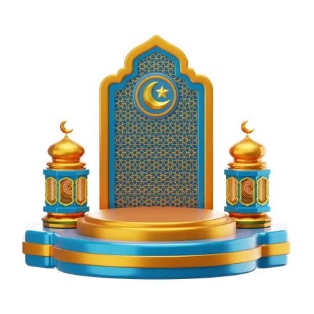 Podium du Ramadan  3D Illustration