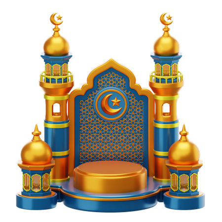 Podium du Ramadan  3D Illustration