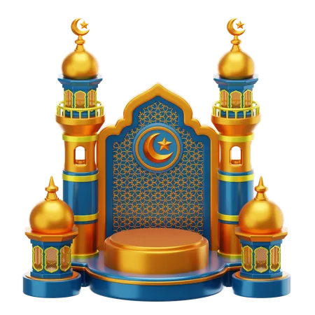 Podium du Ramadan  3D Illustration