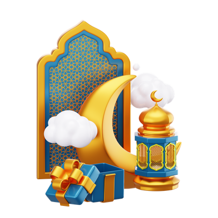 Podium du Ramadan  3D Illustration