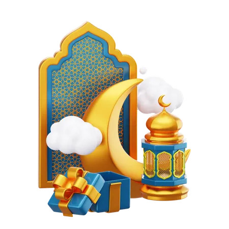 Podium du Ramadan  3D Illustration