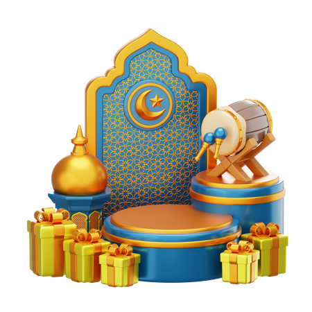 Podium du Ramadan  3D Illustration