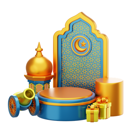 Podium du Ramadan  3D Illustration