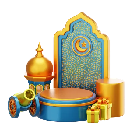 Podium du Ramadan  3D Illustration