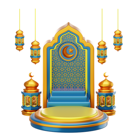 Podium du Ramadan  3D Illustration