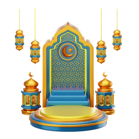 Podium du Ramadan  3D Illustration