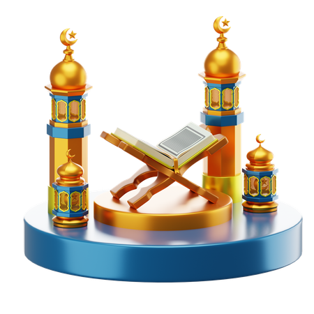 Podium du Ramadan  3D Illustration