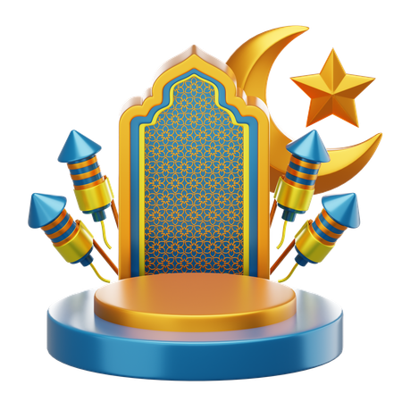 Podium du Ramadan  3D Illustration