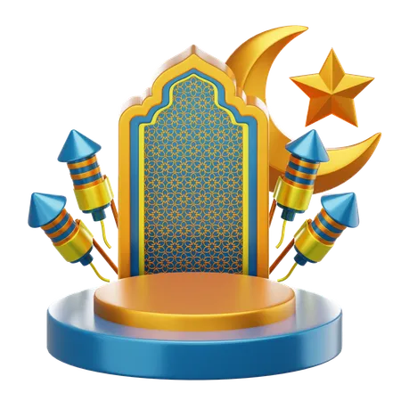 Podium du Ramadan  3D Illustration