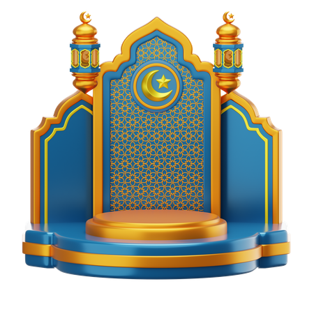 Podium du Ramadan  3D Illustration