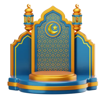 Podium du Ramadan  3D Illustration