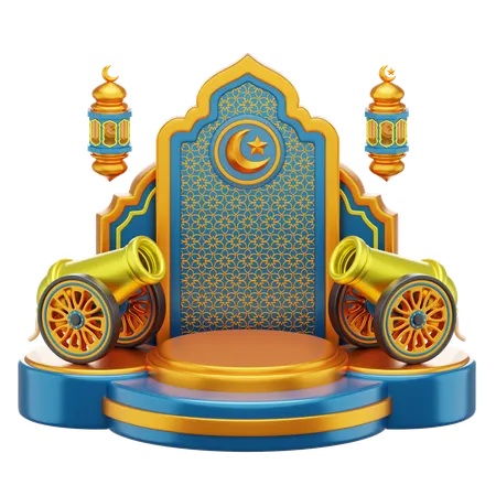 Podium du Ramadan  3D Illustration