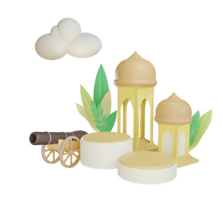 Podium Ramadan  3D Illustration